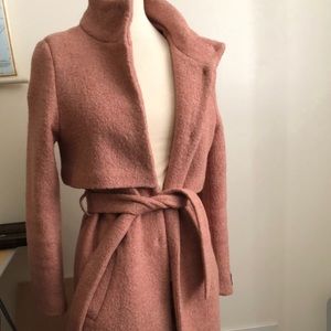 Pink wool coat